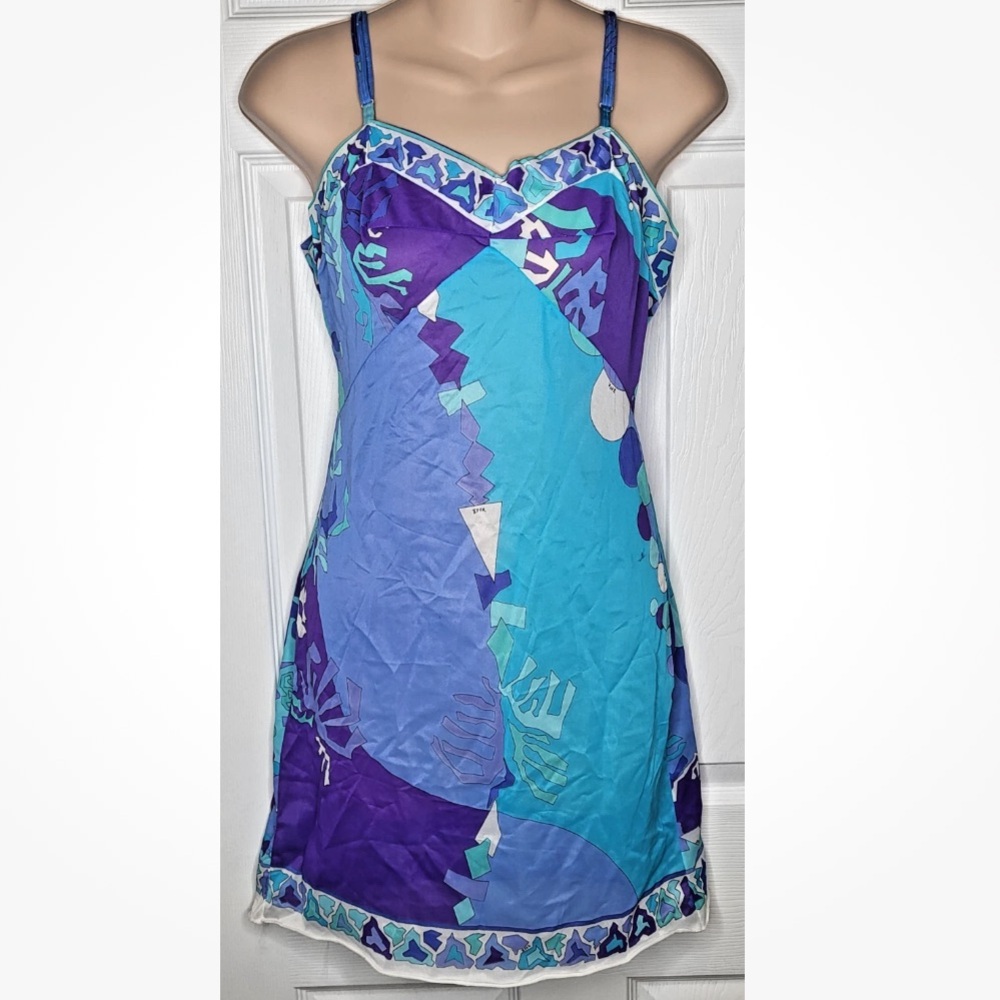 Emilio Pucci Blue and Purple Slip Dress